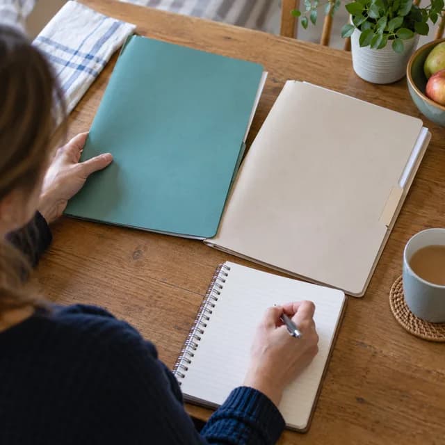 A patient comparing consultation notes and preparing questions