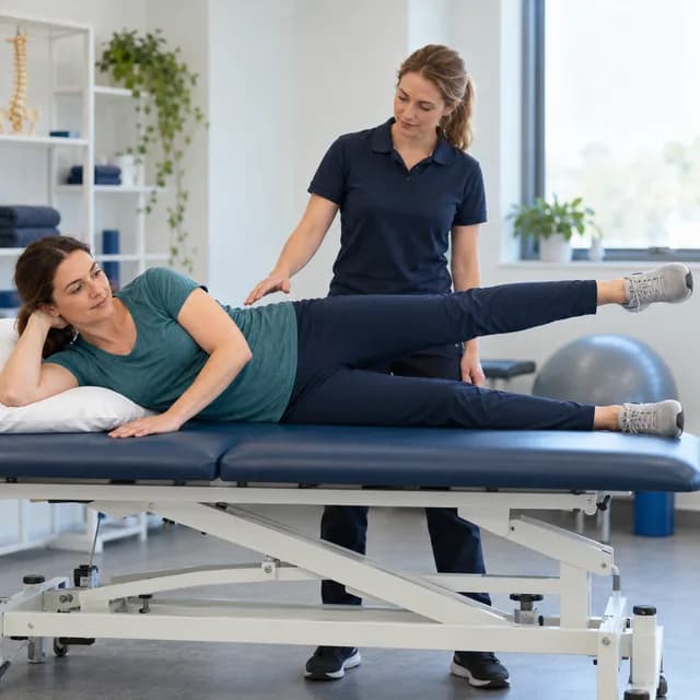 A side-lying exercise for the muscles around the hip