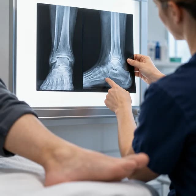 Reviewing an ankle radiograph
