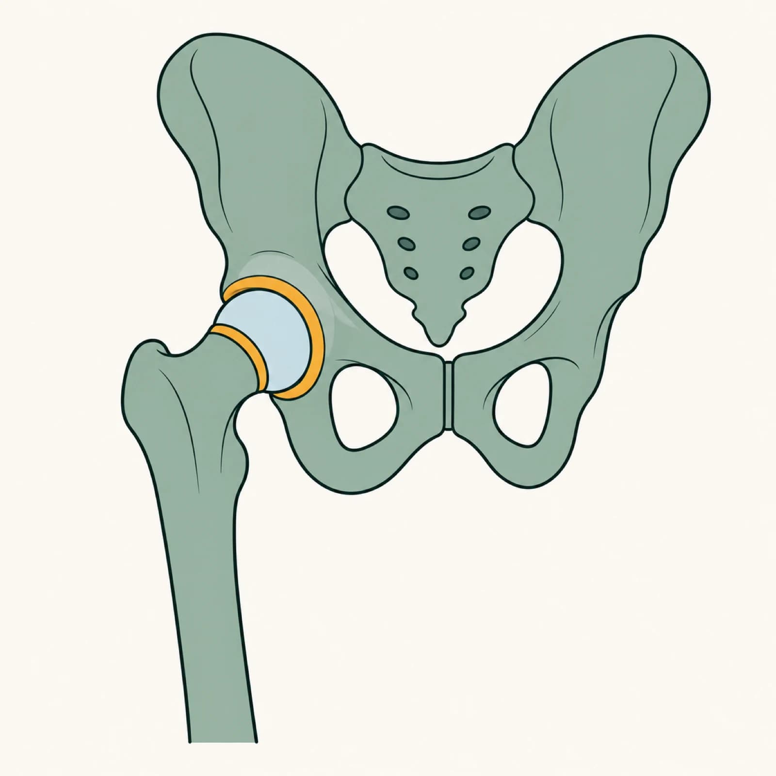 Diagram of the hip joint